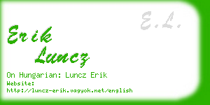 erik luncz business card